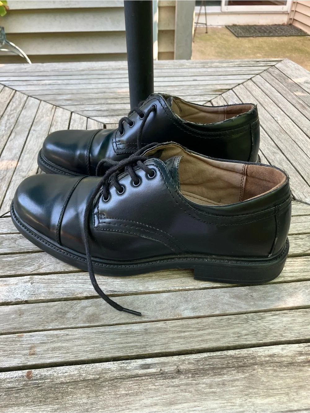 Merona Black Leather-like Derby Dress Shoes